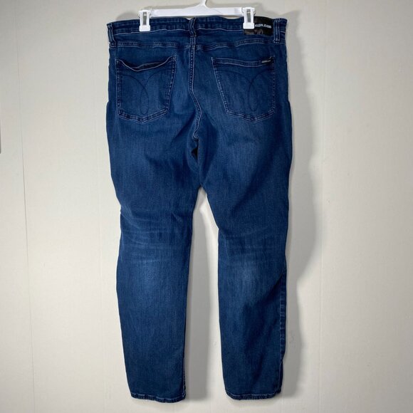 Calvin Klein Slim Fit Denim Jeans Men's 38 x 32 Mid Rise Blue Casual Pants - Picture 2 of 16